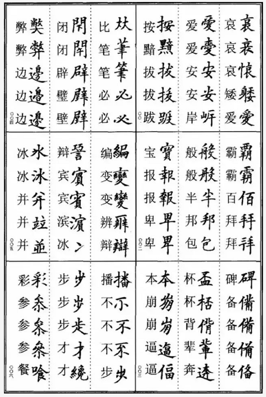 《楷书异体字对照表》——让我们来认识这些过往历史上的特别汉字